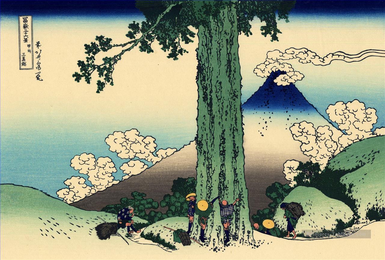 Mishima Pass dans la province de Kai Katsushika Hokusai ukiyoe Peintures à l'huile